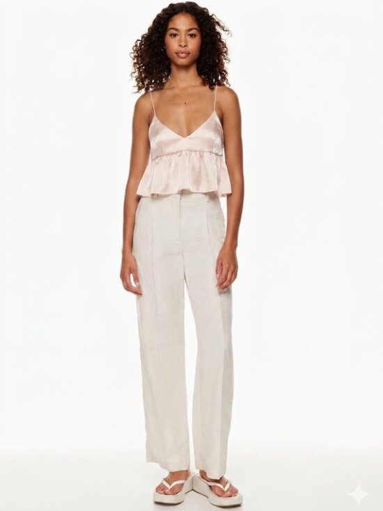 Aritzia Tops - Aritzia Pale Pink Satin Lover Camisole Babydoll Tank Top in size Small